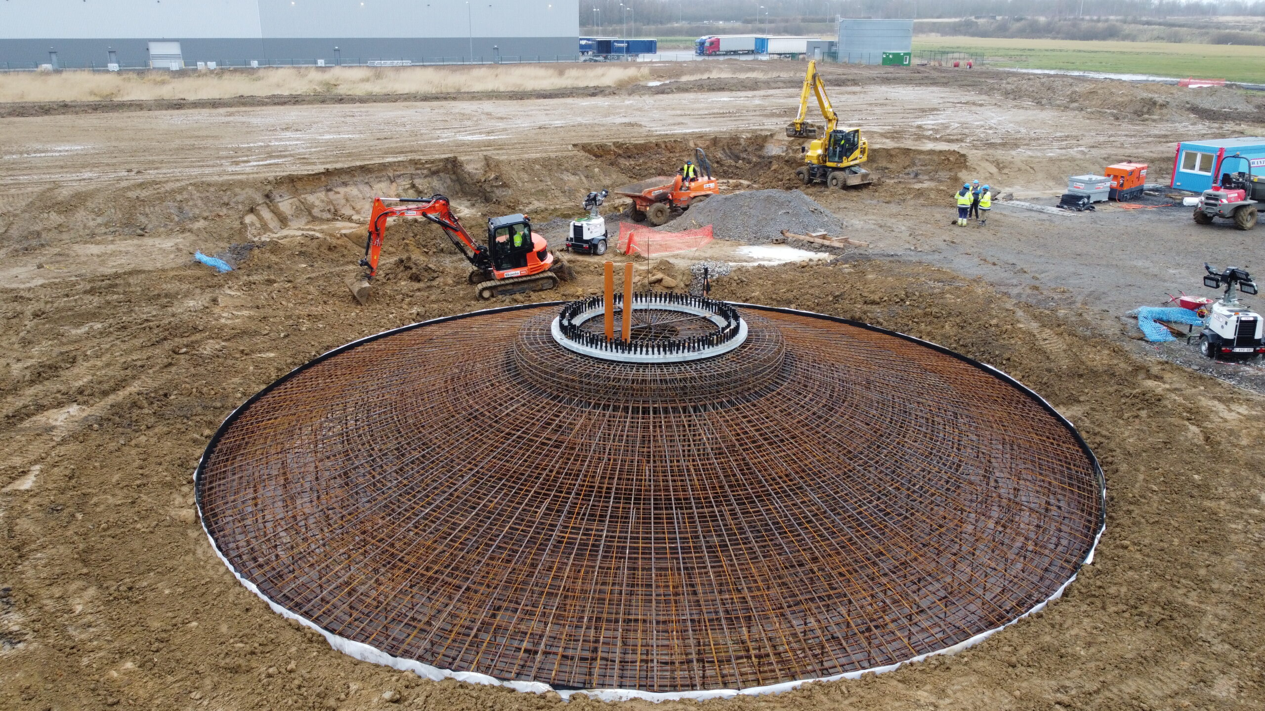 Le premier chantier de construction d’éoliennes du groupe Wanty