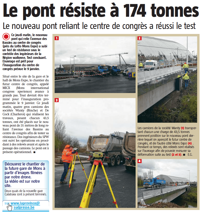 Le pont résiste à 174 tonnes